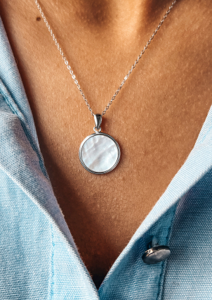 Кольє перламутр Срібло 925° (родій) 957765