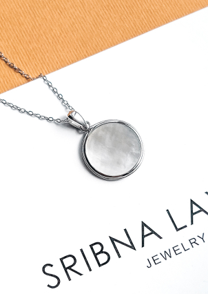 Кольє перламутр Срібло 925° (родій) 957765