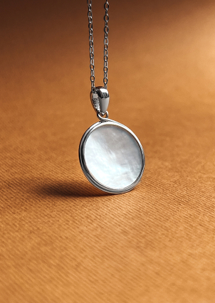 Кольє перламутр Срібло 925° (родій) 957765