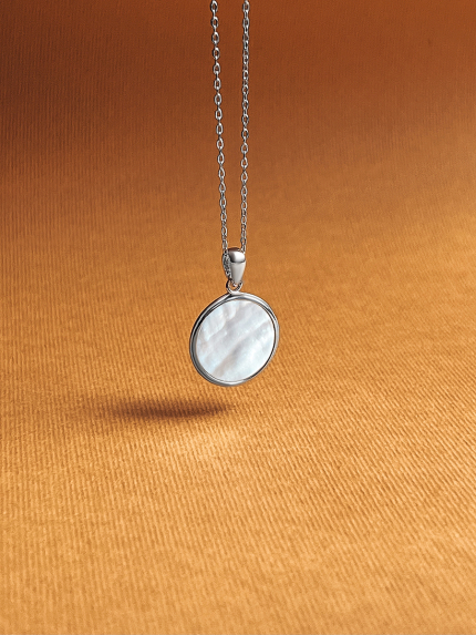 Кольє перламутр Срібло 925° (родій) 957765