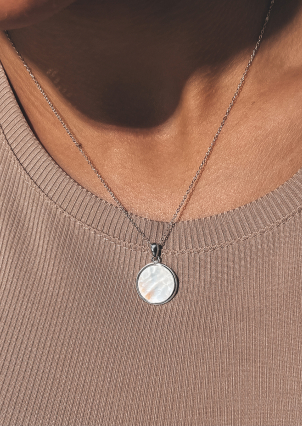 Кольє перламутр Срібло 925° (родій) 957765