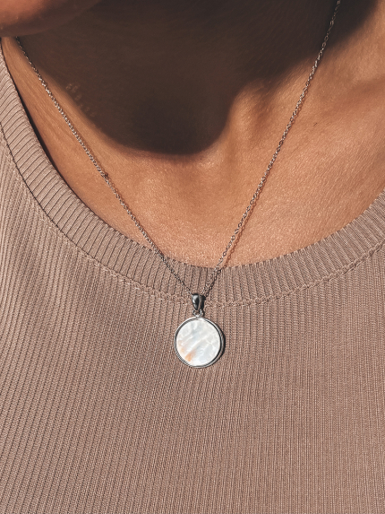 Кольє перламутр Срібло 925° (родій) 957765