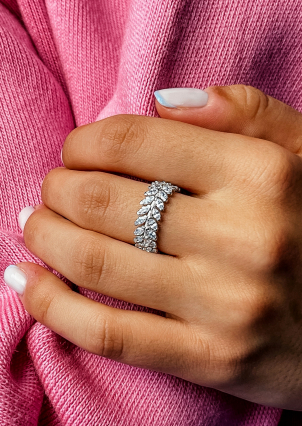 Каблучка фіаніт Срібло 925° (родій) TL120240