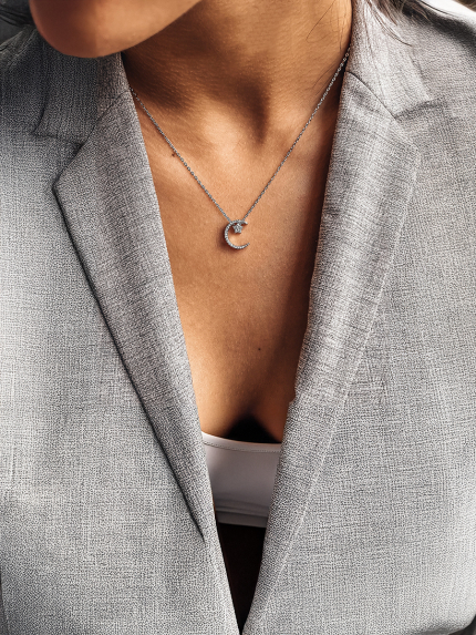 Кольє Фіаніт (5А) Срібло 925° (родій) 957766