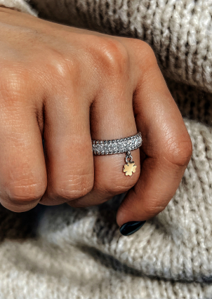 Каблучка фіаніт Срібло 925° золото 375° 000326к