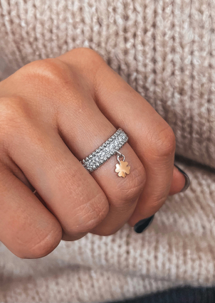 Каблучка фіаніт Срібло 925° золото 375° 000326к