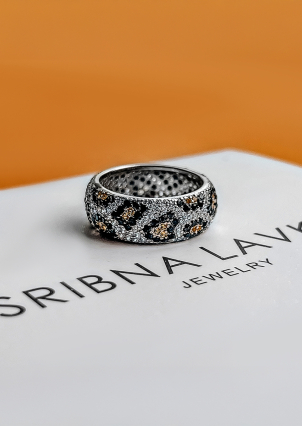 Каблучка фіаніт Срібло 925° (родій) к2фох/1303