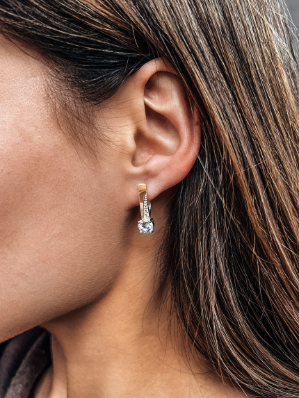 Cyanite earrings Silver 925° gold 375° 006010