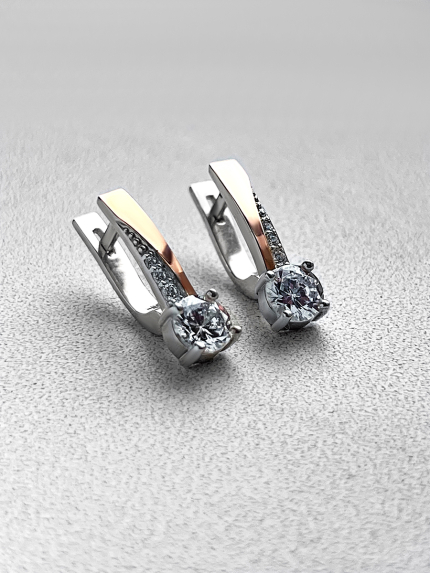 Cyanite earrings Silver 925° gold 375° 006010