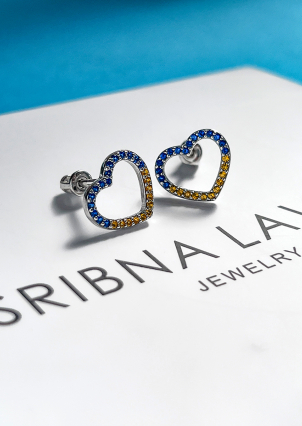 Сережки фіаніт Срібло 925° (родій) 121290