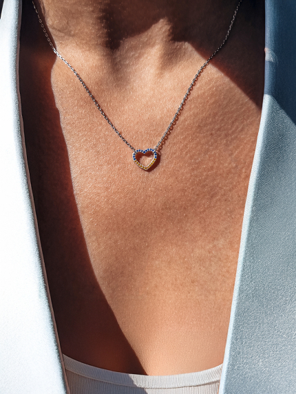 Кольє фіаніт Срібло 925° (родій) 121290