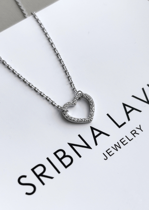 Кольє фіаніт Срібло 925° (родій) 121240