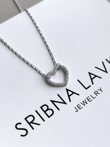 Кольє фіаніт Срібло 925° (родій) 121240