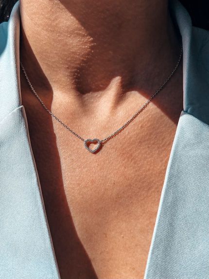 Кольє фіаніт Срібло 925° (родій) 121240