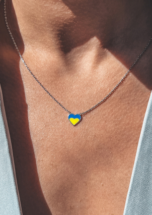 Кольє емаль Срібло 925° (родій) 125840