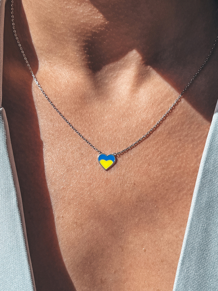 Кольє емаль Срібло 925° (родій) 125840