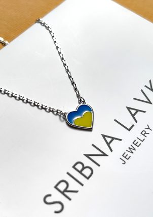 Кольє емаль Срібло 925° (родій) 125840