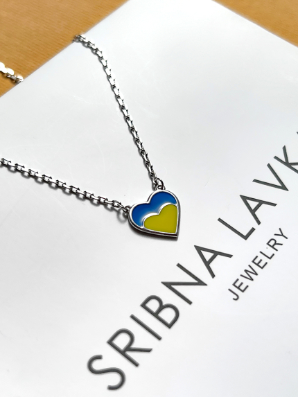 Кольє емаль Срібло 925° (родій) 125840