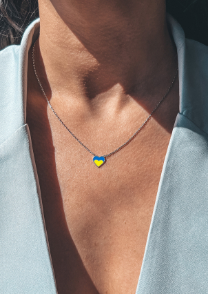 Кольє емаль Срібло 925° (родій) 125840