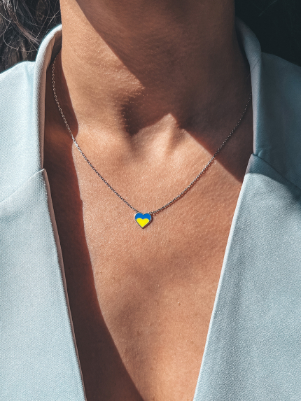 Кольє емаль Срібло 925° (родій) 125840