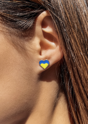 Сережки емаль Срібло 925° (родій) 125810