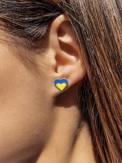 Сережки емаль Срібло 925° (родій) 125810