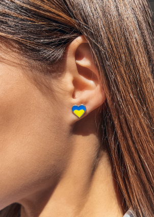 Сережки емаль Срібло 925° (родій) 125810