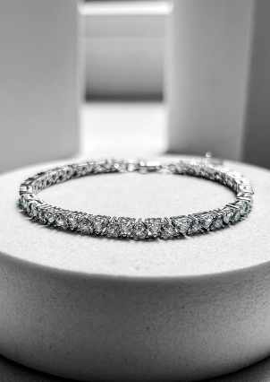 Браслет Фіаніт (5А) Срібло 925° (родій) 150178