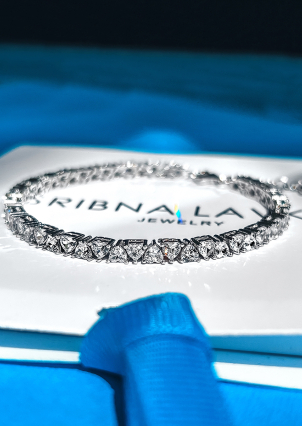 Браслет Фіаніт (5А) Срібло 925° (родій) 150178