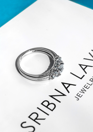 Pierścionek z cyrkonem Srebro 925° (rod) 1204