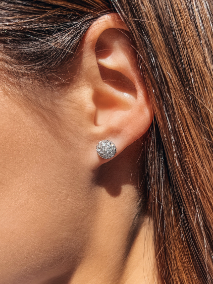 Сережки фіаніт Срібло 925° (родій) 2193