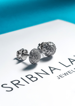 Сережки фіаніт Срібло 925° (родій) 2193