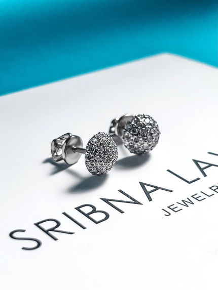 Сережки фіаніт Срібло 925° (родій) 2193