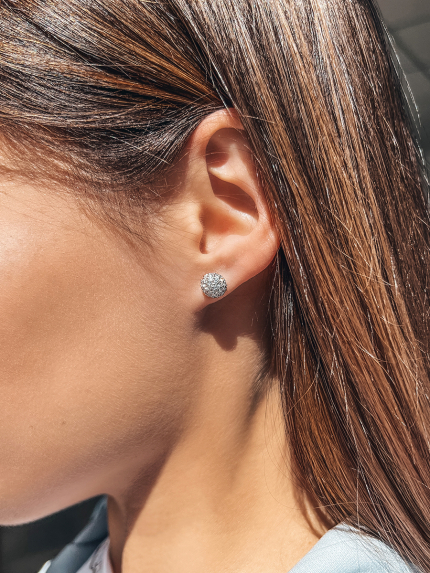 Сережки фіаніт Срібло 925° (родій) 2193