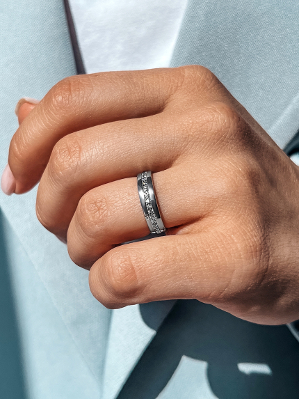 Каблучка фіаніт Срібло 925° (родій) 1270