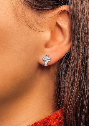 Сережки фіаніт Срібло 925° (родій) 82505