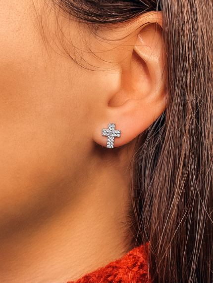 Сережки фіаніт Срібло 925° (родій) 82505