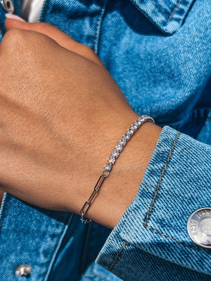 Браслет Фіаніт (5А) Срібло 925° (родій) 957810