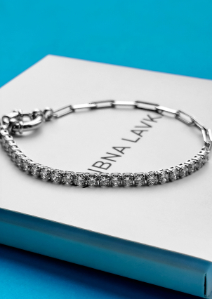 Браслет Фіаніт (5А) Срібло 925° (родій) 957810