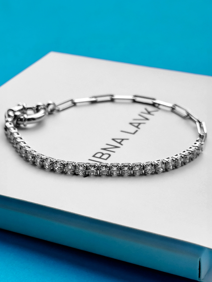 Браслет Фіаніт (5А) Срібло 925° (родій) 957810