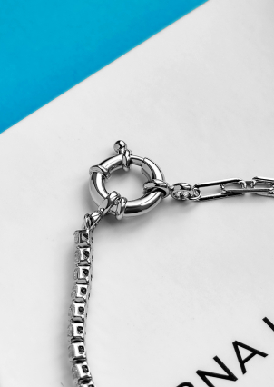 Браслет Фіаніт (5А) Срібло 925° (родій) 957810