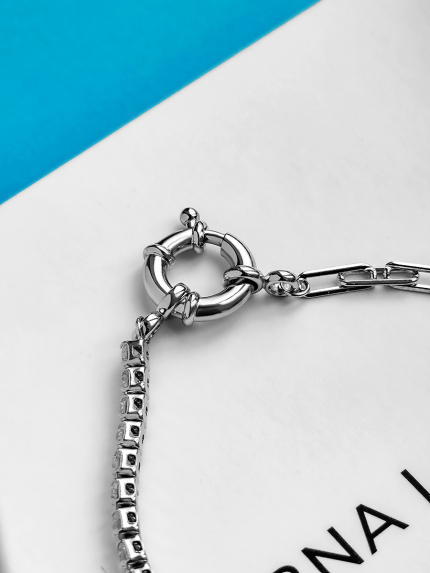 Браслет Фіаніт (5А) Срібло 925° (родій) 957810