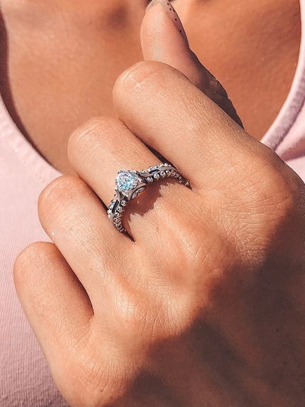 Pierścionek Fianit (AAAA) Srebro 925° (rod) 957811