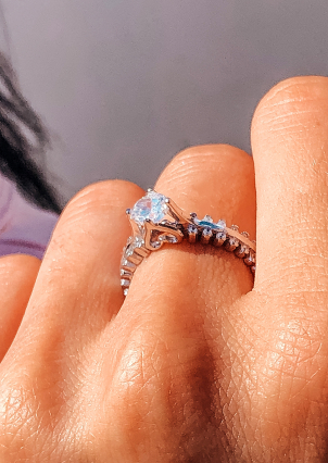 Каблучка Фіаніт (5А) Срібло 925° (родій) 957811