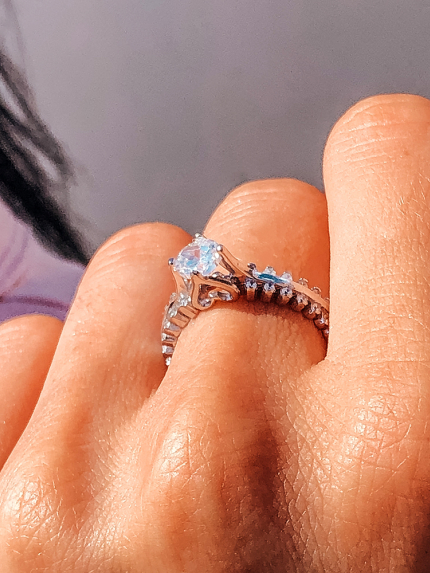 Pierścionek Fianit (AAAA) Srebro 925° (rod) 957811