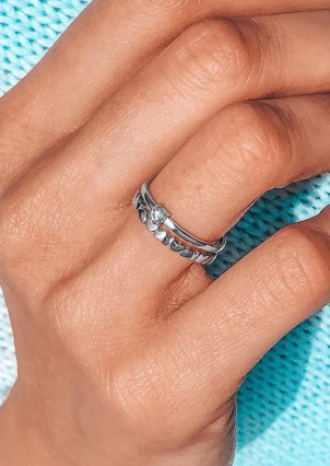 Каблучка Фіаніт (5А) Срібло 925° (родій) 19067