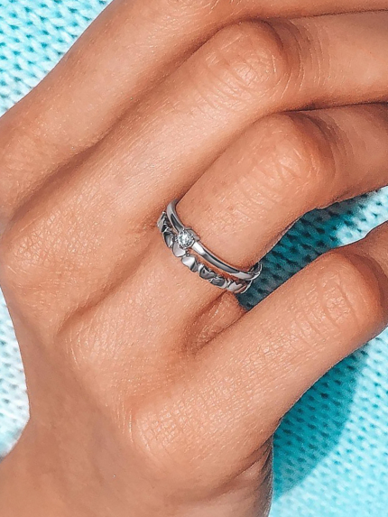 Fianite ring (AAAA) Silver 925° (rhodium) 19067