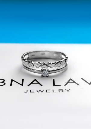 Каблучка Фіаніт (5А) Срібло 925° (родій) 19067