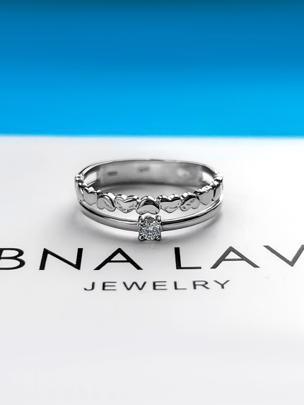 Fianite ring (AAAA) Silver 925° (rhodium) 19067