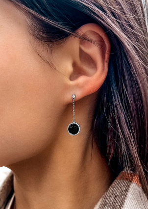 Kolczyki emaliowane Srebro 925° (rod) 24201